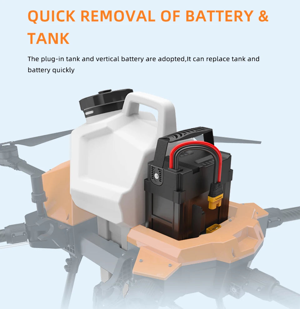 EFT G610 10L Agriculture Drone, QUICK REMOVAL OF BATTERY & TANK The plug-