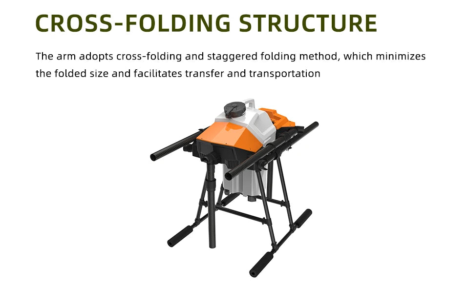 EFT G620 20L Agriculture Drone, the arm adopts cross-folding and staggered folding method, which minimizes the