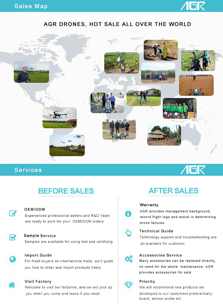 AGR A10 10L Agriculture Drone, AGR AGR DRONES HOT SALE ALL OVER THE WORLD Services AGR