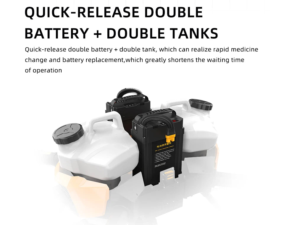 EFT G20 22L Agriculture Drone, quick-release double battery + double tank, which can realize rapid medicine change and battery replacement 