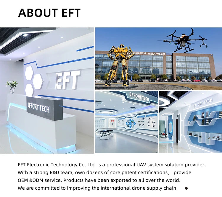 EFT G20 22L Agriculture Drone, with a strong R&D team, own dozens of core patent certifications .