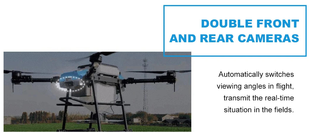 AGR B70 70L Agriculture Drone, DOUBLE FRONT AND REAR CAMERAS Automatically switches viewing angles in flight