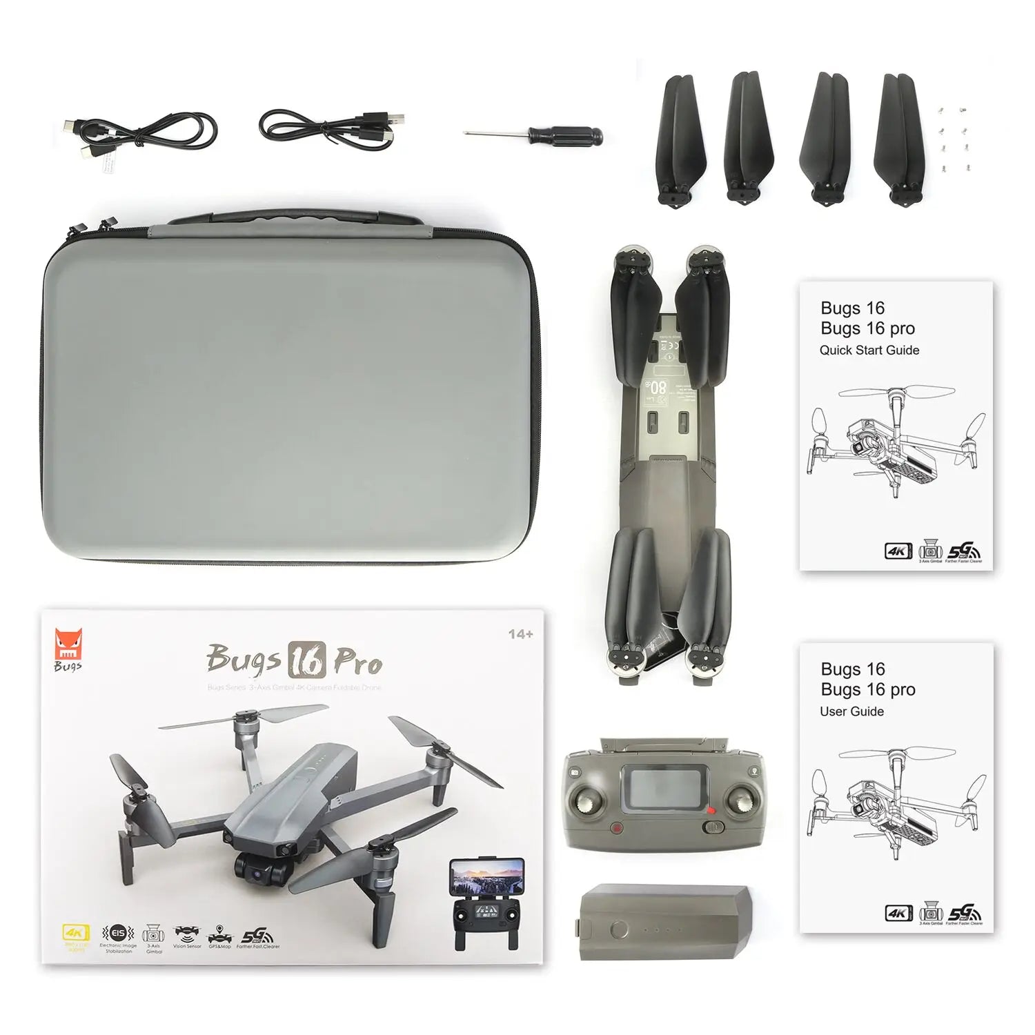 طائرة بدون طيار MJX Bug 16 Pro - 3 محاور Gimbal 4K HD EIS Camera GPS Wifi FPV RC Quadcopter بدون فرش Motoe قابلة للطي احترافية Dron Helicopter كاميرا احترافية بدون طيار 21 MJX Bug 16 Pro Drone SPECIFICATIONS Warranty : 120Day