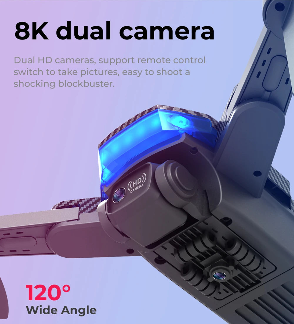 HJ90 PRO GPS Drone, 8K dual camera Dual HD cameras; support remote control switch to take pictures; easy to shoot