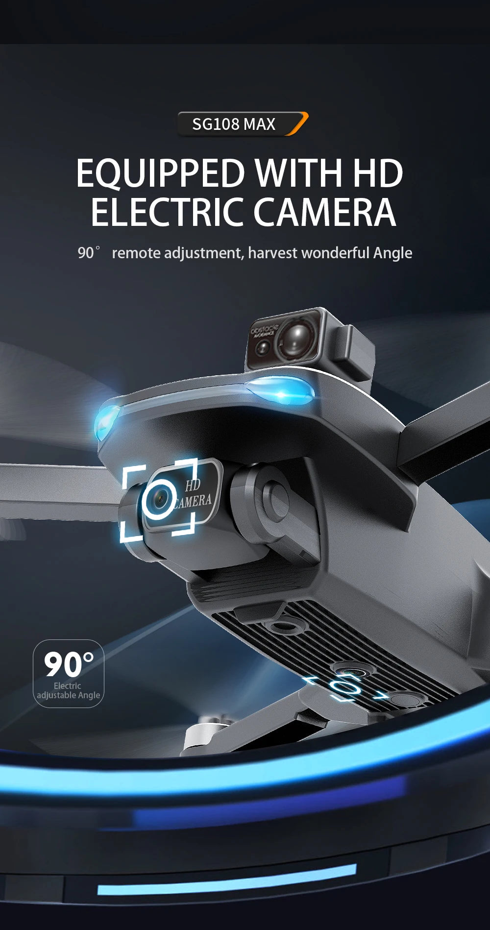 SG108 / SG108 Max Drone, SG108 MAX EQUIPPED WITH HD ELECTRIC CAMERA 90