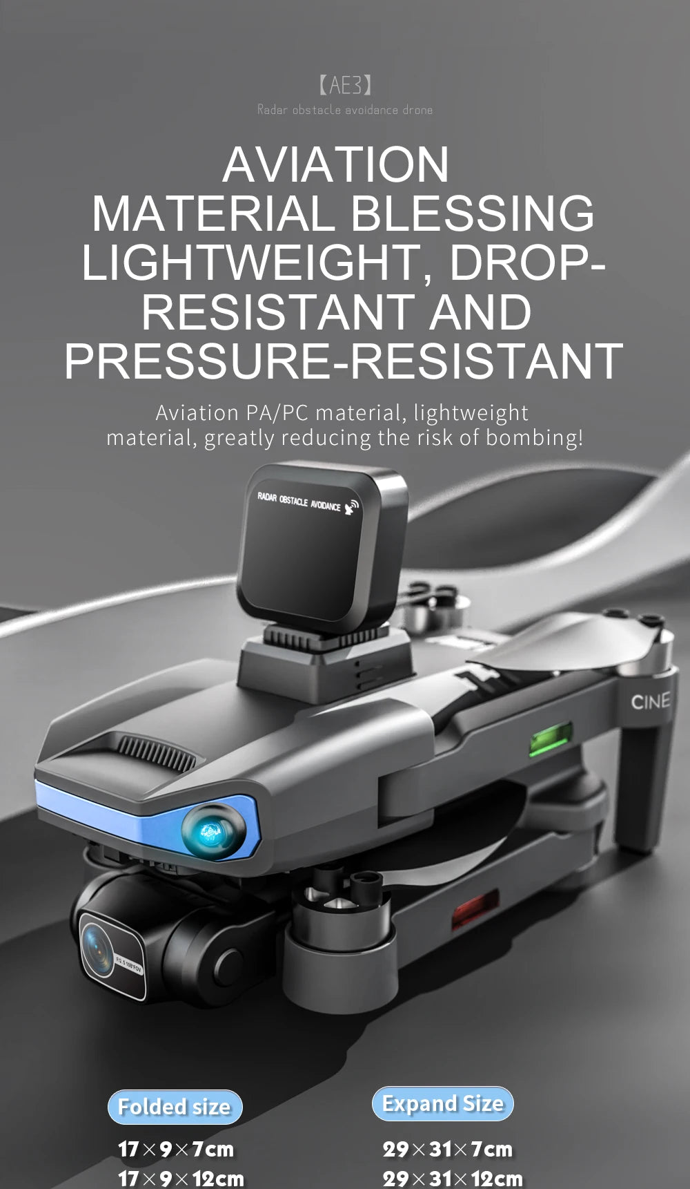 AE3 / AE3 PRO Max GPS Drone, [AE3] Rader obstacle avoidance drone AVIATION MA