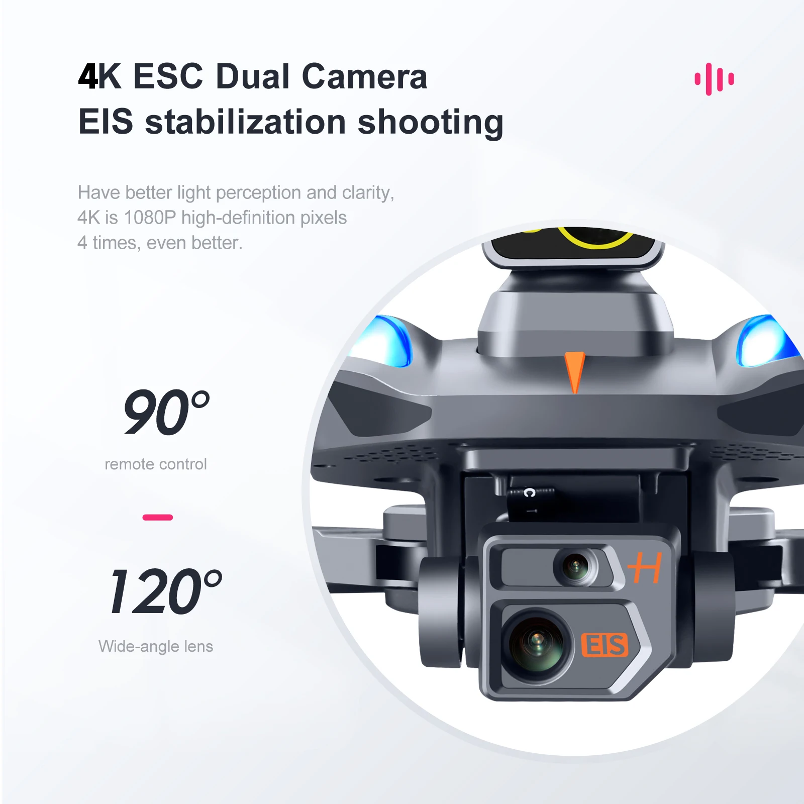 K911 MAX GPS Drone, 4K ESC Dual Camera EIS stabilization shooting Better light perception and clarity . 4