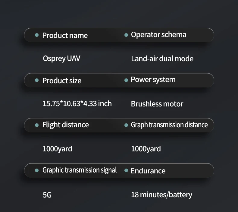 JJRC X27 Drone, Osprey UAV Land-air dual mode Product size Brushless motor Flight distance 