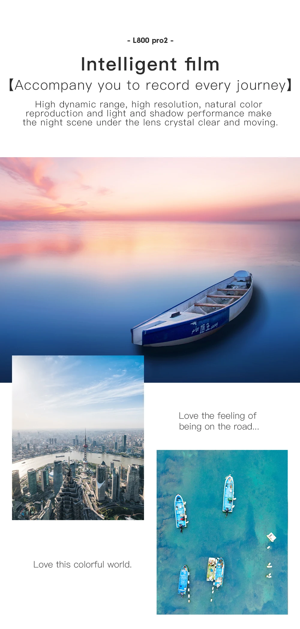 L800 Pro2 Drone, high dynamic range, high resolution, natural color reproduction and light and shadow performance make the night scene