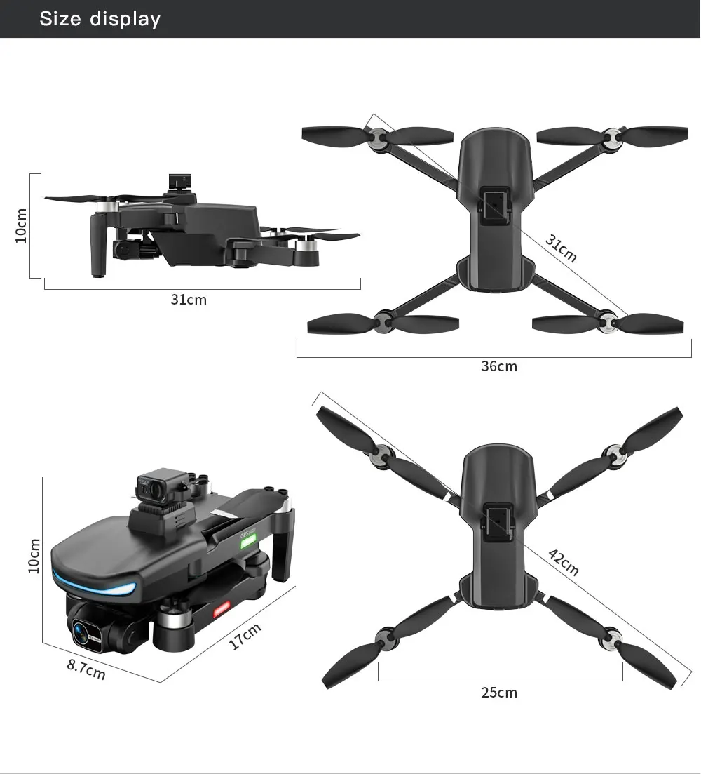 L800 Pro2 Drone, remote control battery: 3.7V 300mAh Remote control charging time: about 30 minutes Remote control
