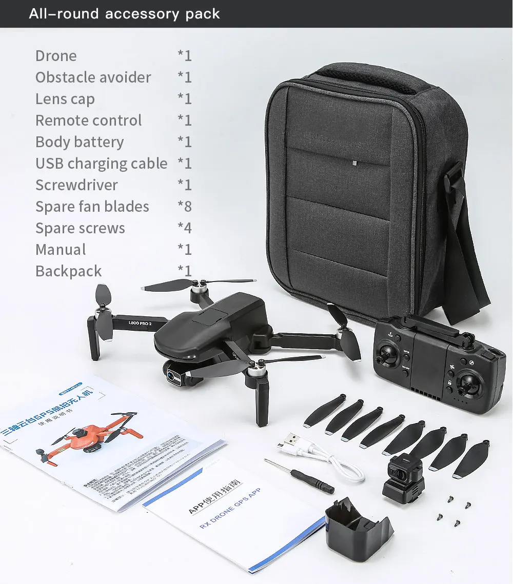 L800 Pro2 Drone, AII-round accessory pack Drone Obstacle avoider Lens cap Bedyotate