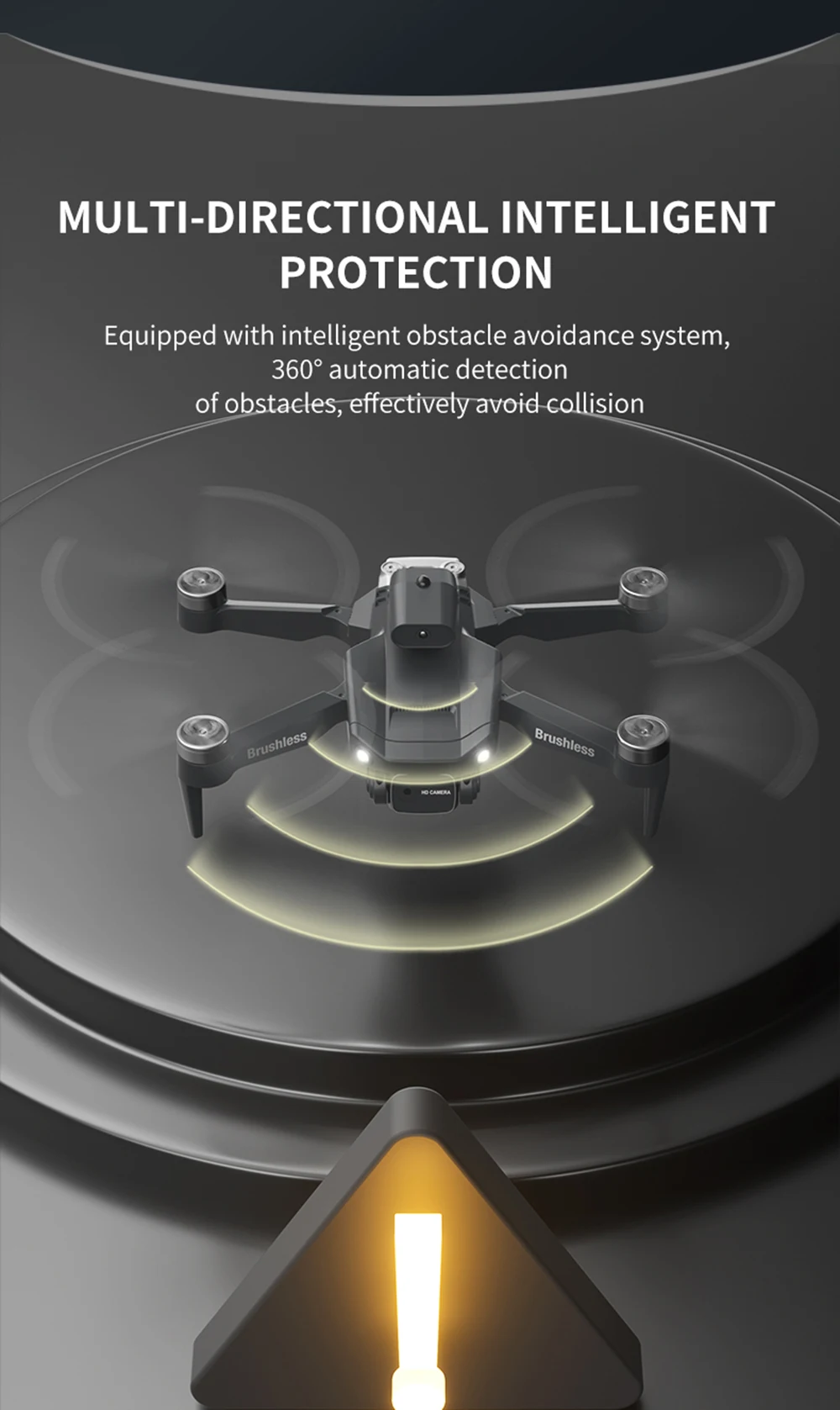 JJRC H115 Brushless Drone, MULTI-DIRECTIONAL INTELLIGENT PROTECTION Equipped with intelligent obstacle