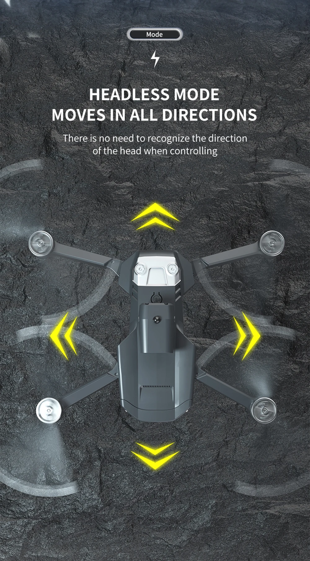JJRC H115 Brushless Drone, Mode HEADLESS MODE MOVES IN ALL DIRECTIONS There is no need