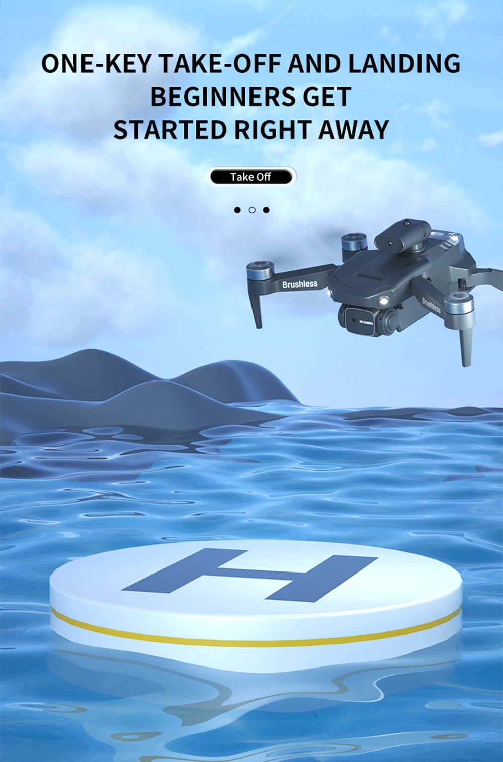 JJRC H115 Brushless Drone, ONE-KEY TAKE-OFF AND LANDING BEGINNERS GET