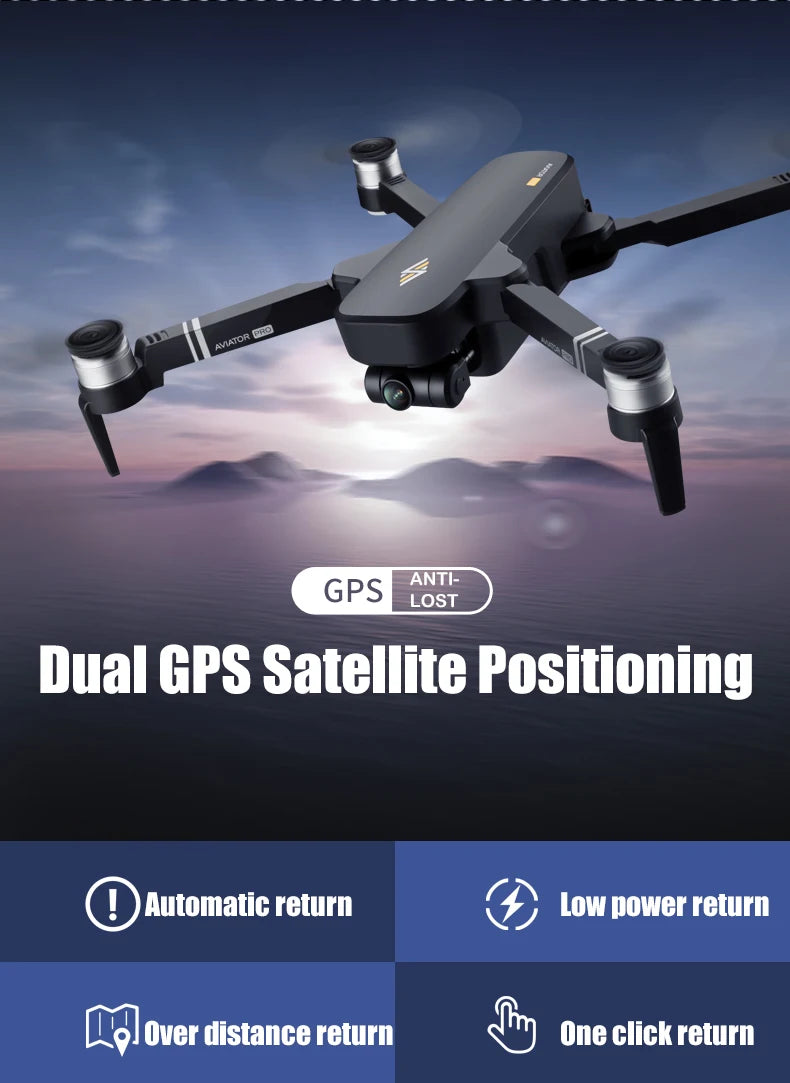 8811 Pro Drone مع بطاقة SD 32G/64 TF - 5G WIFI FPV RTR مع كاميرا 6K HD 2 محور مضادة للاهتزاز ذاتية التثبيت Gimbal Dron كاميرا احترافية بدون طيار 17 8811 Pro Drone, ANTI" GPS LOST Dual GPS Satellite Positioning Automatic return Low power return Over distance