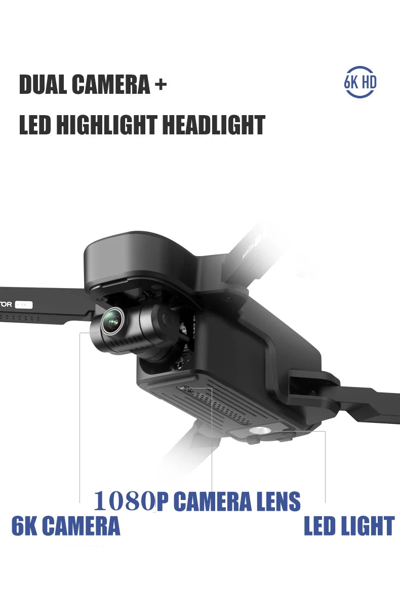 8811 Pro Drone مع بطاقة SD 32G/64 TF - 5G WIFI FPV RTR مع كاميرا 6K HD 2 محور مضادة للاهتزاز ذاتية التثبيت Gimbal Dron كاميرا احترافية بدون طيار 18 8811 Pro Drone, DUAL CAMERA + 6K HD LED HIGHLIGHT HEADLIGHT OR