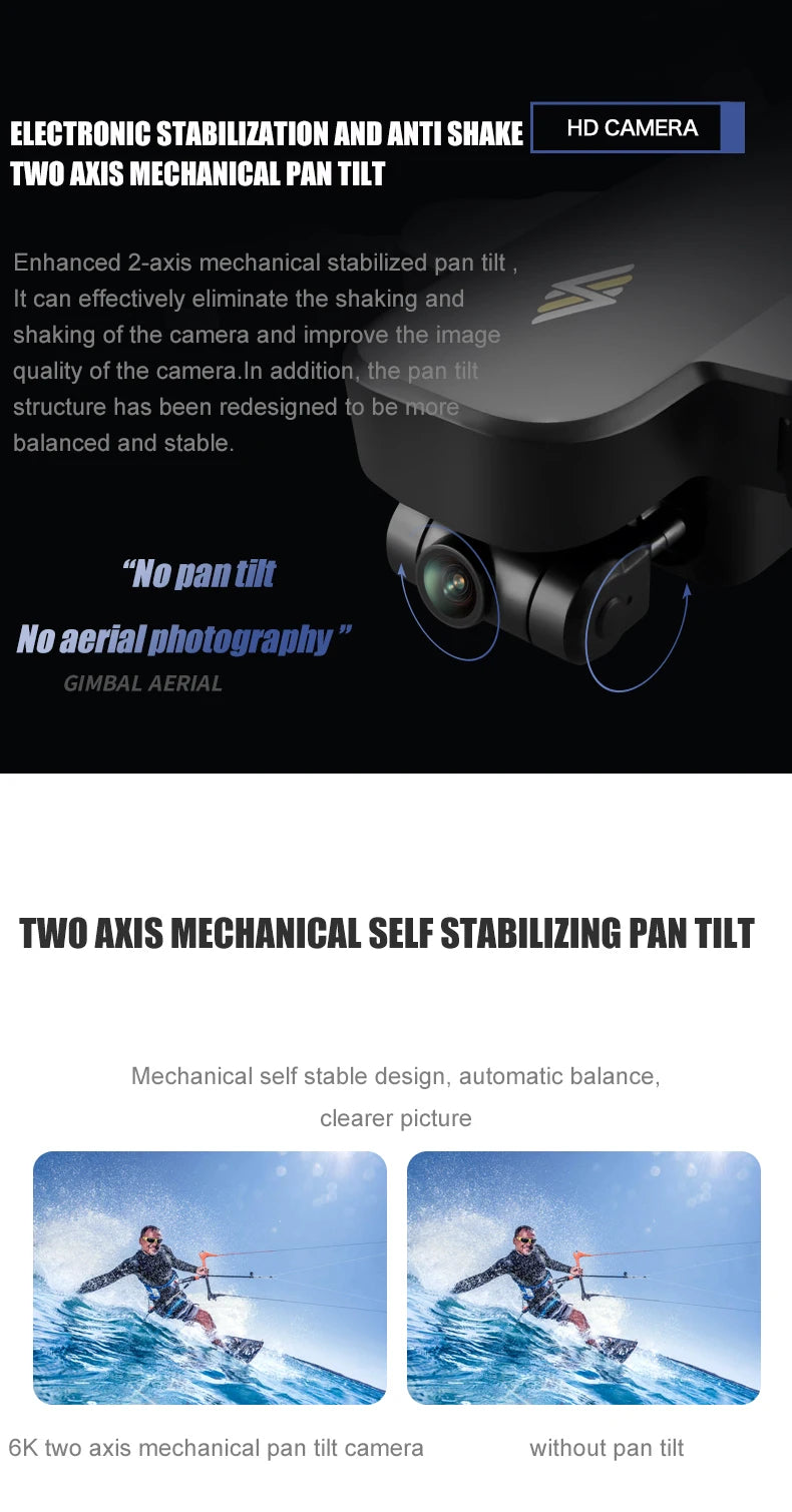 8811 Pro Drone مع بطاقة SD 32G/64 TF - 5G WIFI FPV RTR مع كاميرا 6K HD 2 محور مضادة للاهتزاز ذاتية التثبيت Gimbal Dron كاميرا احترافية بدون طيار 22 8811 Pro Drone, GIMBAL AERIAL TWO AXIS MECHANICAL SELF ST