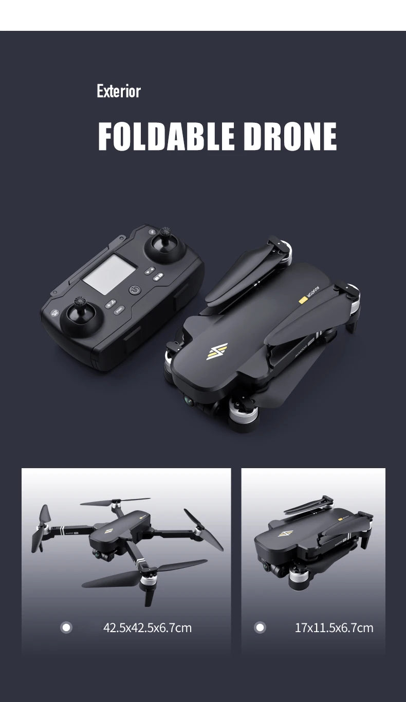 8811 Pro Drone مع بطاقة SD 32G/64 TF - 5G WIFI FPV RTR مع كاميرا 6K HD 2 محور مضادة للاهتزاز ذاتية التثبيت Gimbal Dron كاميرا احترافية بدون طيار 25 8811 Pro Drone, Exterior FOLDABLE DRONE 42.5x42.5x6.7cm 17xl