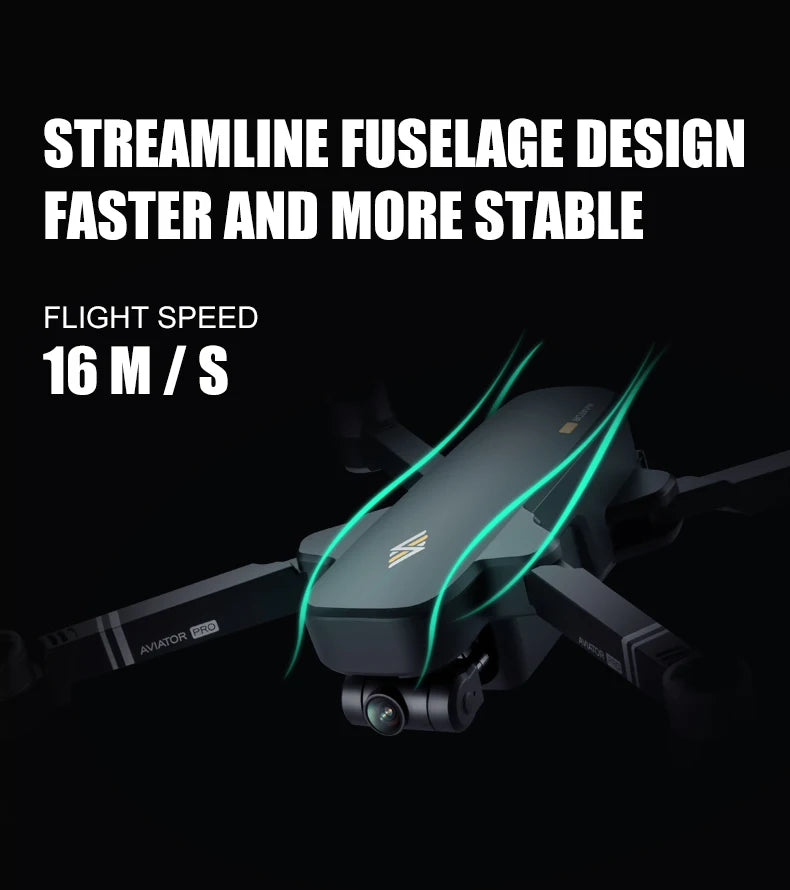 8811 Pro Drone مع بطاقة SD 32G/64 TF - 5G WIFI FPV RTR مع كاميرا 6K HD 2 محور مضادة للاهتزاز ذاتية التثبيت Gimbal Dron كاميرا احترافية بدون طيار 31 8811 Pro Drone, STREAMLINE FUSELAGE DESIGN FASTER AND MORE STABLE FLIGHT SPE