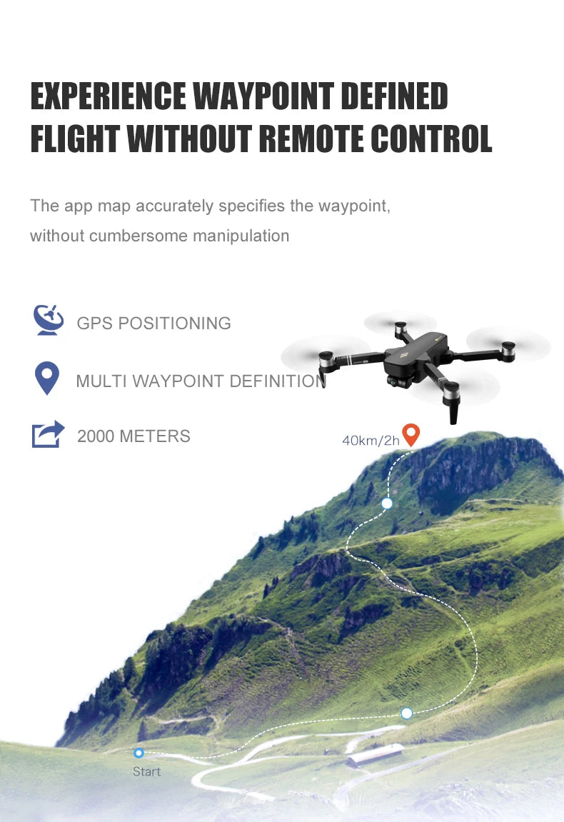 8811 Pro Drone مع بطاقة SD 32G/64 TF - 5G WIFI FPV RTR مع كاميرا 6K HD 2 محور مضادة للاهتزاز ذاتية التثبيت Gimbal Dron كاميرا احترافية بدون طيار 35 8811 Pro Drone, EXPERIENCE WAYPOINT DEFINED FLIGHT WITHOUT REMOTE