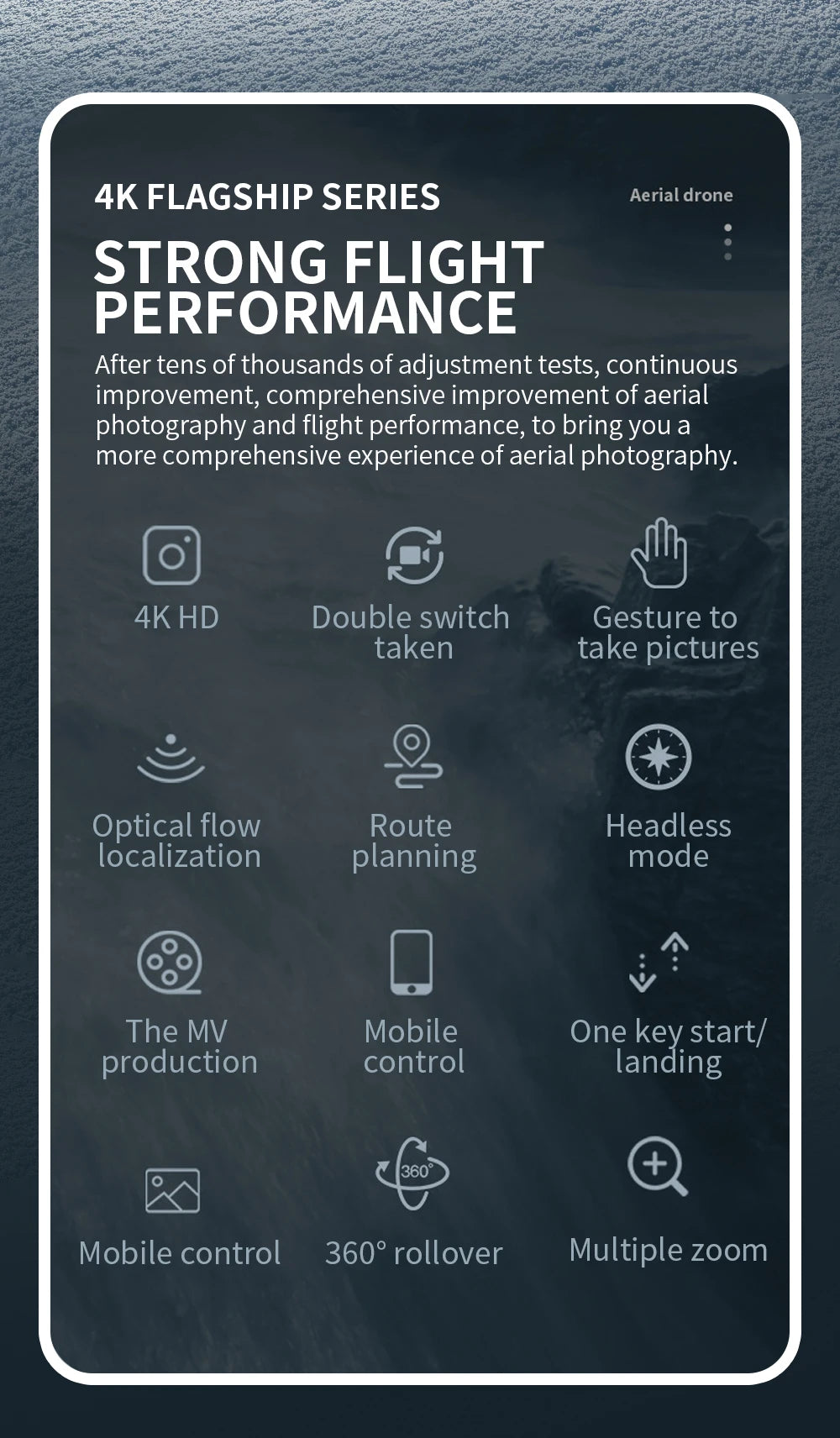 WYFA X3 Drone, 4K FLAGSHIP SERIES Aerial drone STRONG FLIGHT 