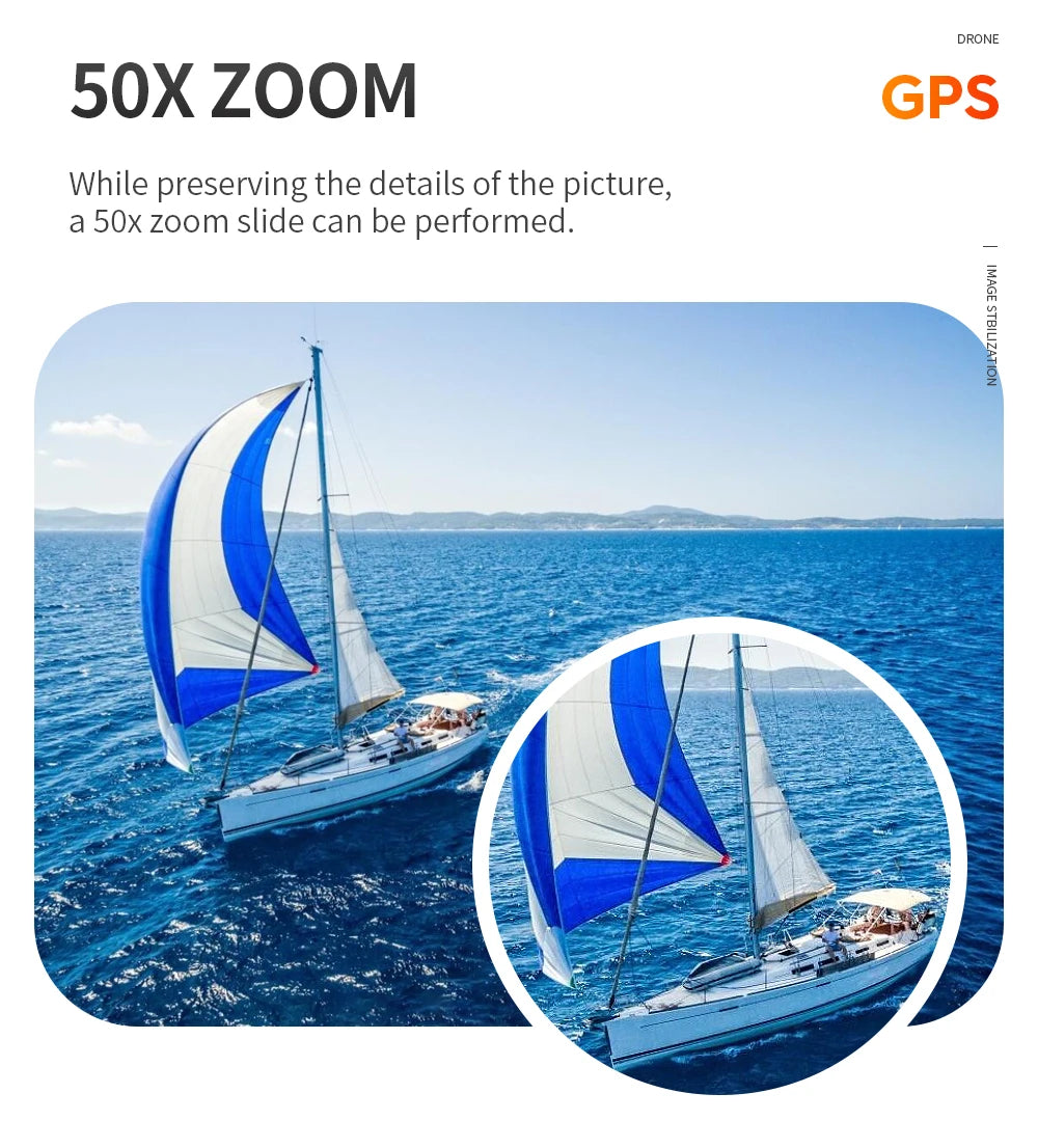 WYFA X3 Drone, DRONE 50X ZOOM GPS While preserving the details of the picture, 