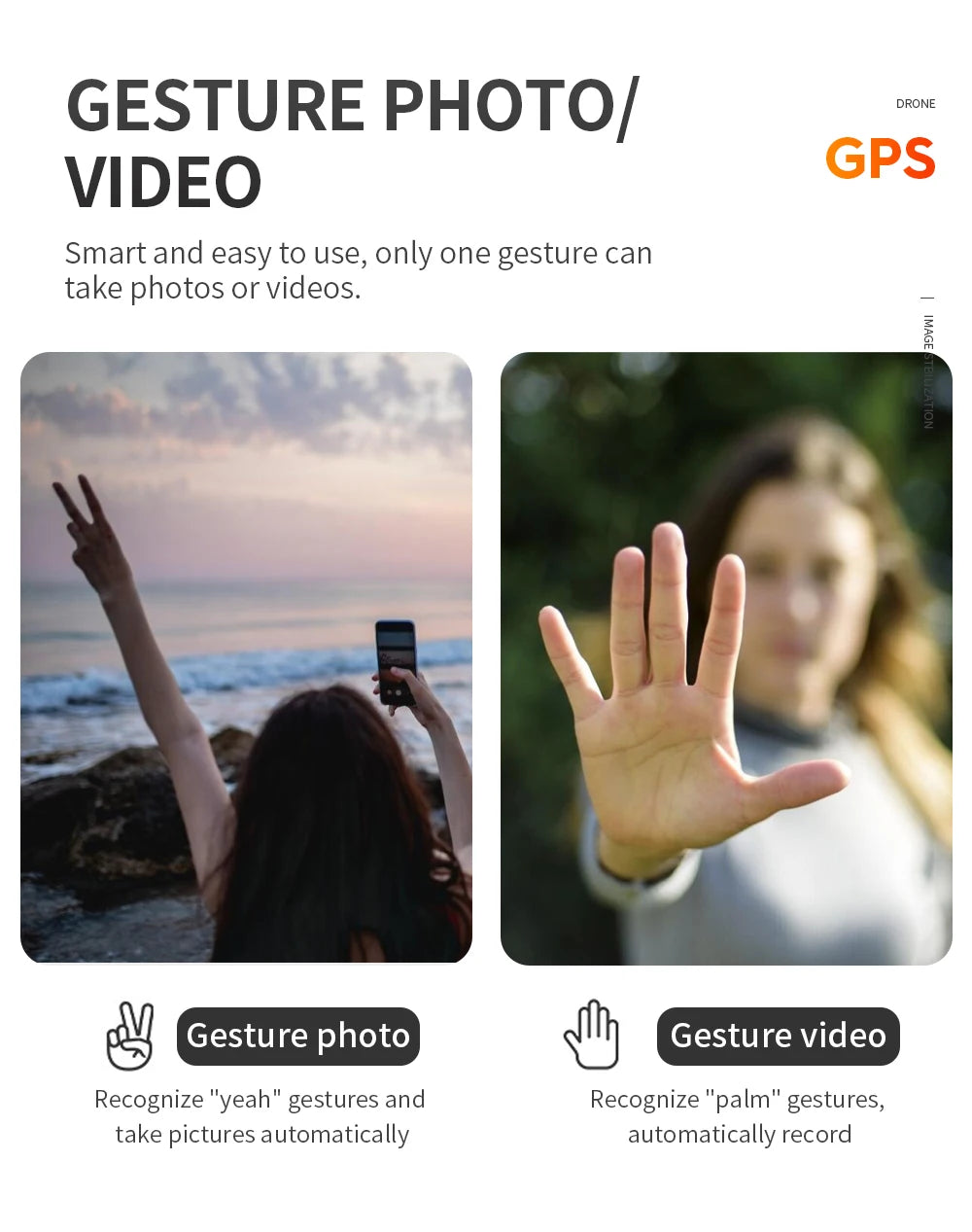 WYFA X3 Drone, GESTURE PHOTOI DRONE VIDEO Smart and easy to use,
