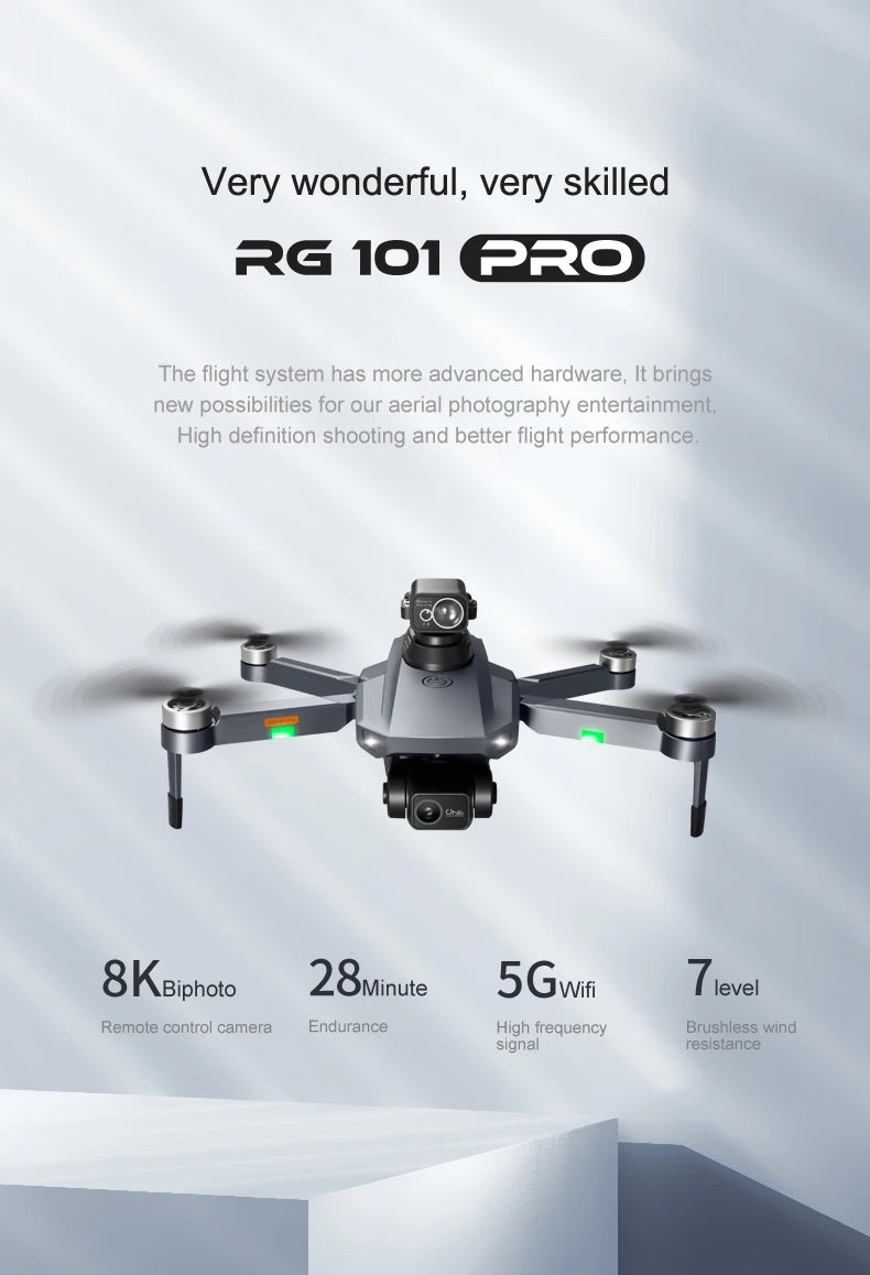 RG101 Pro Drone, RG 1016O The flight system has more advanced hardware, It brings new possibilities for our