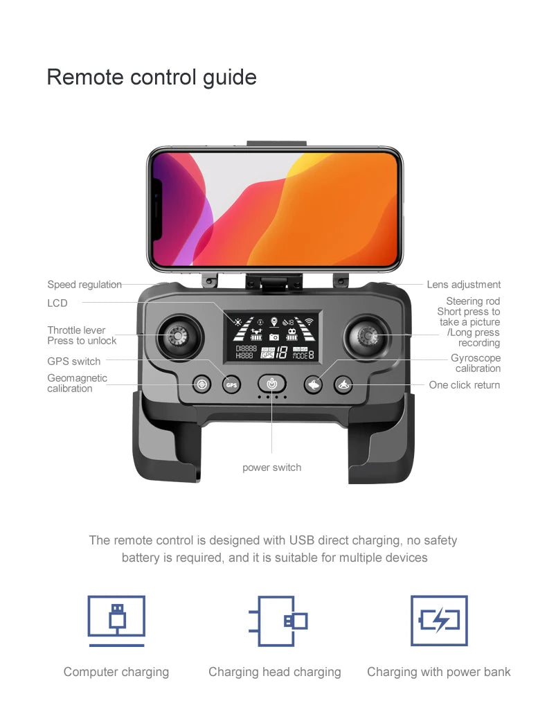 RG101 Pro Drone, 6318 Roe8 Gyroscope GPS switch calibration Caeibrazionetic