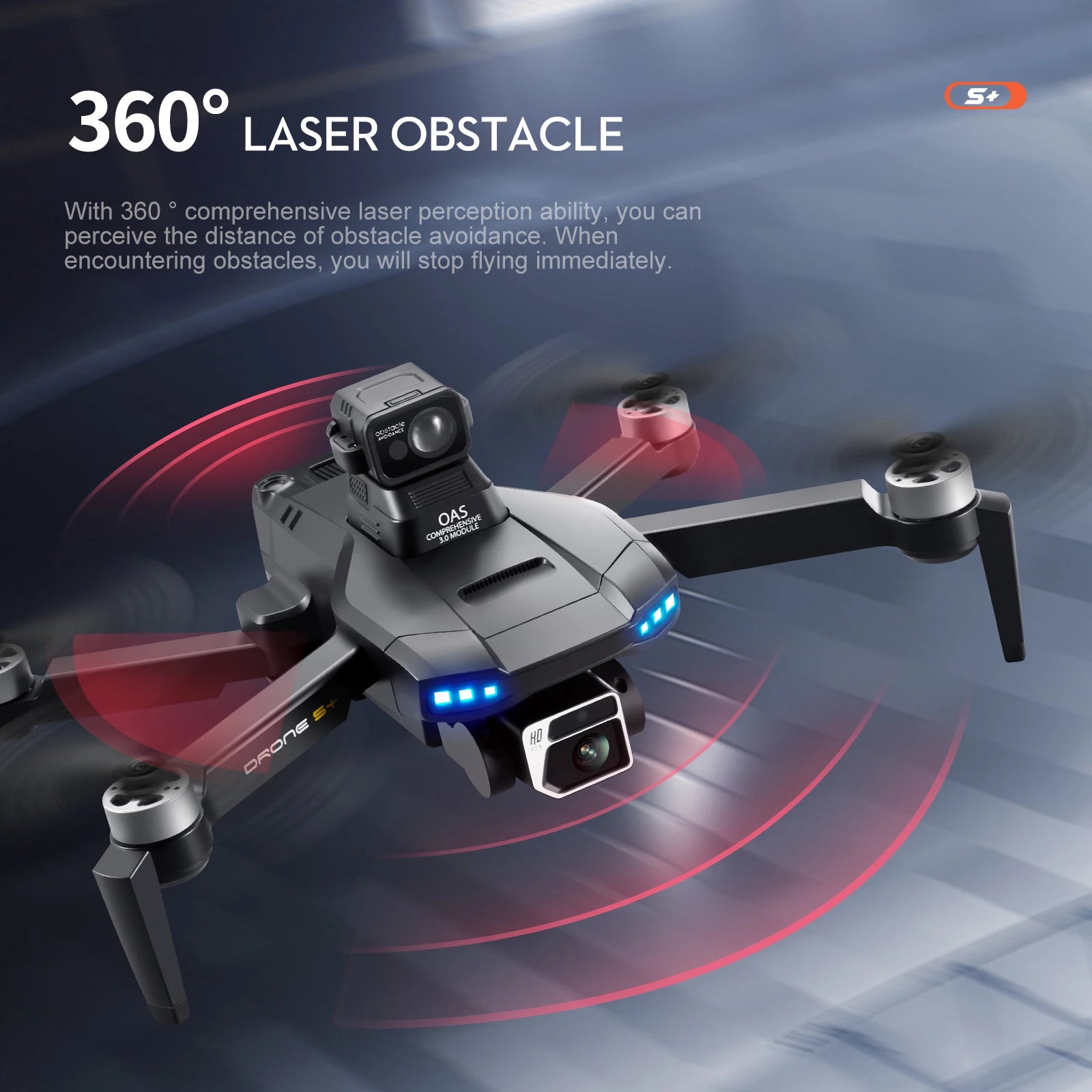 S+ Drone / S Plus Drone - GPS 6K HD كاميرا مزدوجة عالية الدقة RC مسافة 1200 متر تجنب عوائق الليزر التصوير الجوي بدون فرش محرك قابل للطي كوادكوبتر كاميرا احترافية بدون طيار 22 S+ Drone, 5+ 3608 LASER OBSTACLE With 360 comprehensive laser perception ability, you can