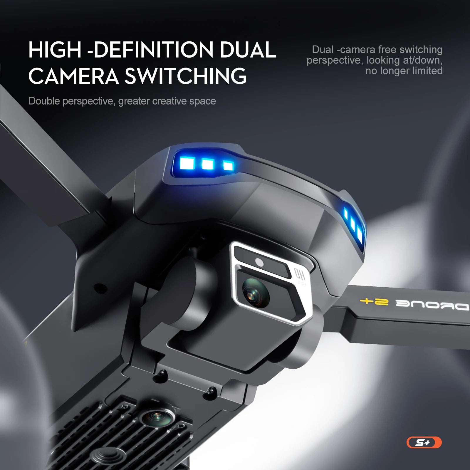 S+ Drone / S Plus Drone - GPS 6K HD كاميرا مزدوجة عالية الدقة RC مسافة 1200 متر تجنب عوائق الليزر التصوير الجوي بدون فرش محرك قابل للطي كوادكوبتر كاميرا احترافية بدون طيار 24 S+ Drone, HIGH -DEFINITION DUAL Dual -camera free switching perspective, looking