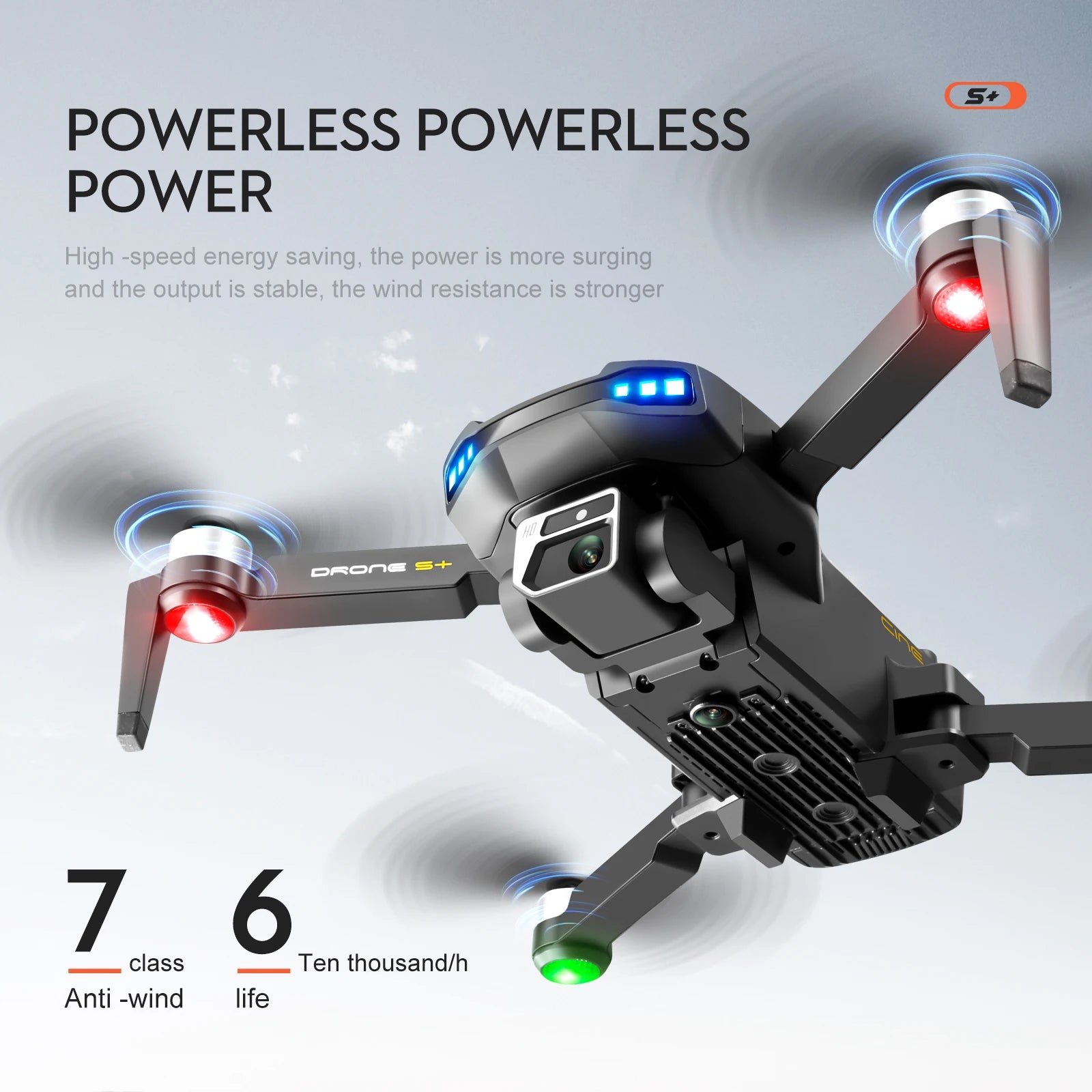S+ Drone / S Plus Drone - GPS 6K HD كاميرا مزدوجة عالية الدقة RC مسافة 1200 متر تجنب عوائق الليزر التصوير الجوي بدون فرش محرك قابل للطي كوادكوبتر كاميرا احترافية بدون طيار 27 S+ Drone, DRONG 55 class Ten thousand/h Anti-wind life, the power is more sur