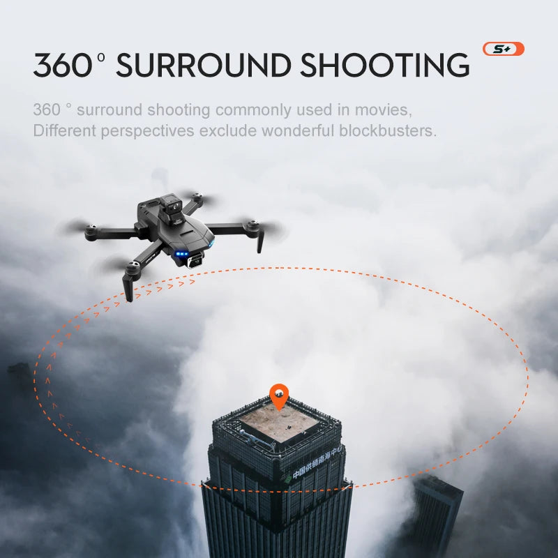 S+ Drone / S Plus Drone - GPS 6K HD كاميرا مزدوجة عالية الدقة RC مسافة 1200 متر تجنب عوائق الليزر التصوير الجوي بدون فرش محرك قابل للطي كوادكوبتر كاميرا احترافية بدون طيار 31 S+ Drone, 360 SURROUND SHOOTING 360 surround shooting is commonly used in movies . 360
