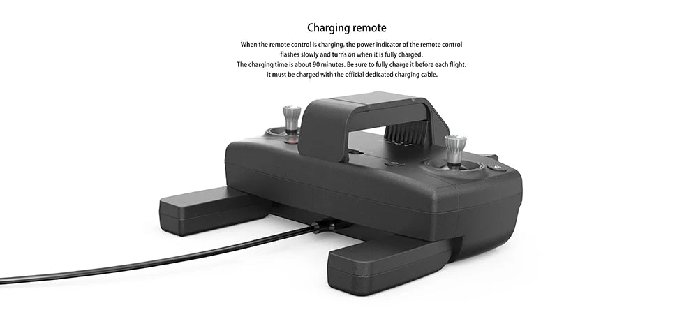 B18 Pro Drone, the power indicator of the remote contro flashes slowly and turns on when it is fully