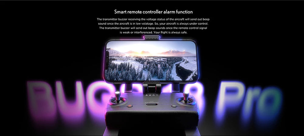 B18 Pro Drone, Smart remote controller alarm function Thc transmittecr Duzzcr rccciving