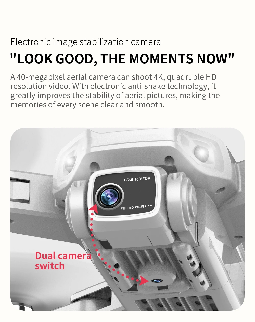 L900 PRO 4K HD GPS Drone, 40-megapixel aerial camera can shoot 4K, quadruple HD resolution video .