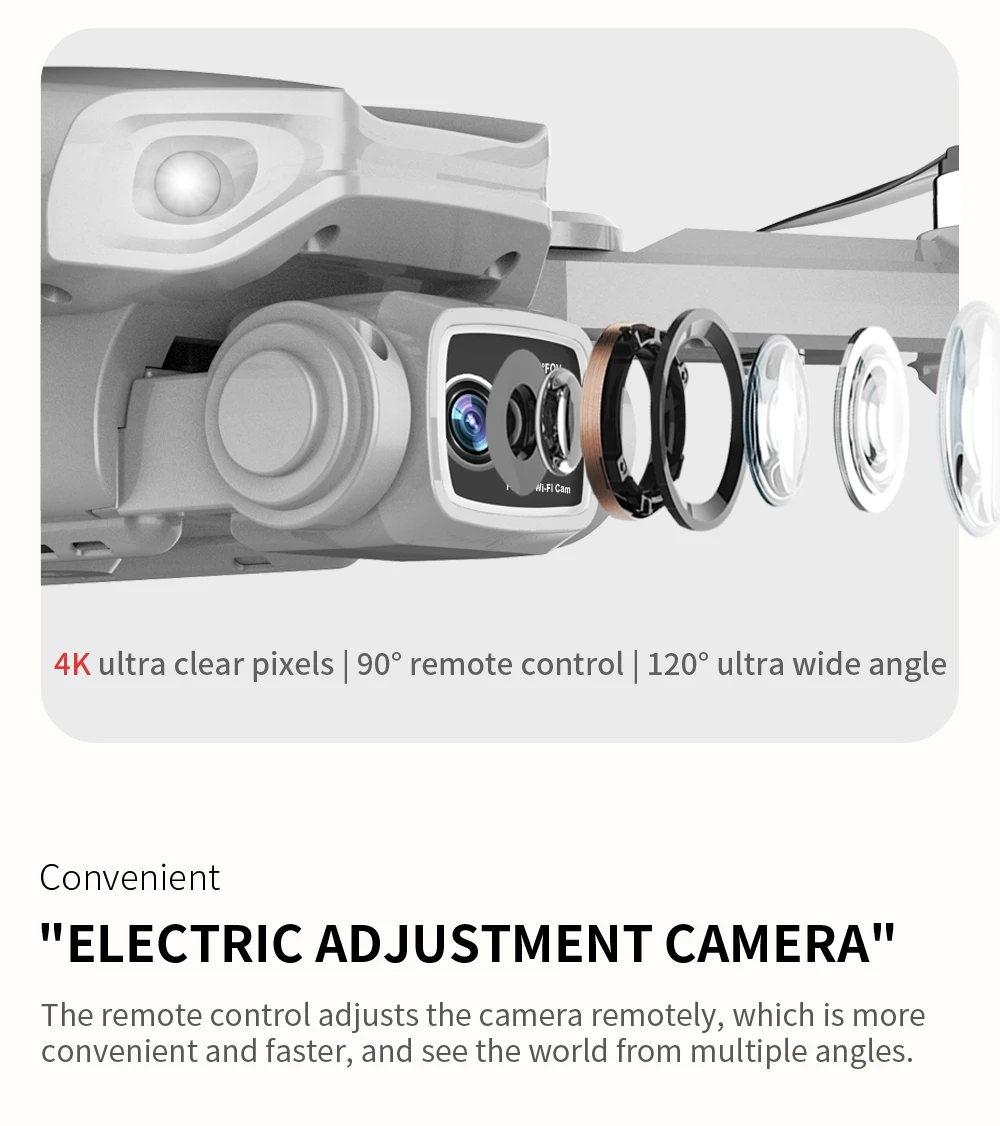 L900 PRO 4K HD GPS Drone, 0 Mi-Fi Cam 4Kultra clear pixels 90 remote control 1208 ultra wide