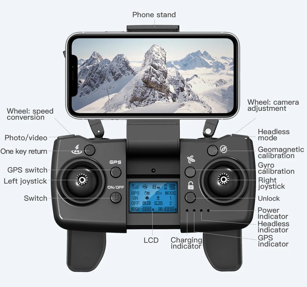 L900 PRO 4K HD GPS Drone, ebI Hoh:-8382 DS @z8d Power indicator Ha