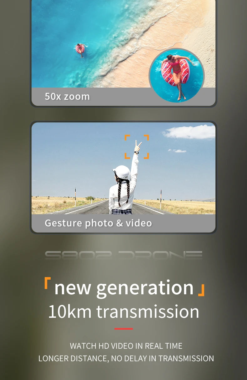 2024 New S802 GPS Drone, 50x zoom Gesture photo & video COn new generation