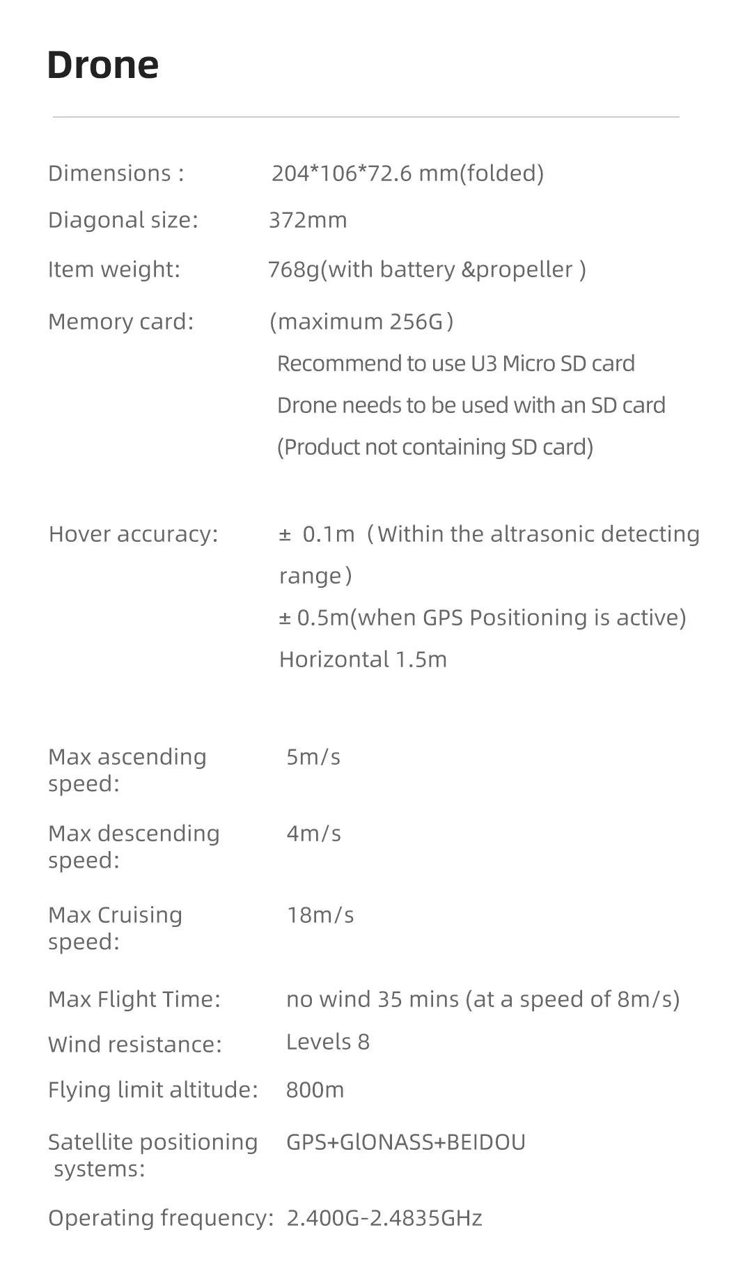 FIMI X8SE 2022 V2 Camera Drone, Drone needs to be used with an SD card (maximum 2566) Hover