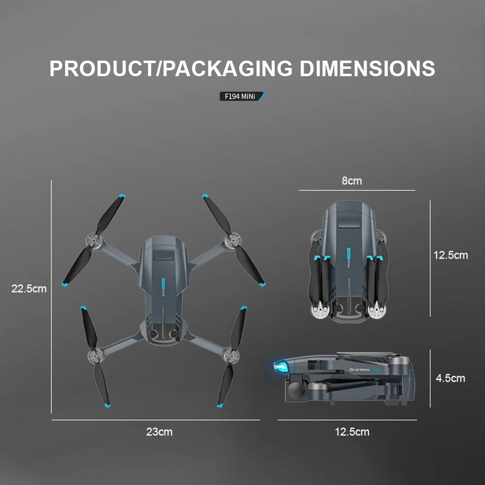 F194 GPS Drone, PRODUCTIPACKAGING DIMENSIONS F194 MiNi 8c