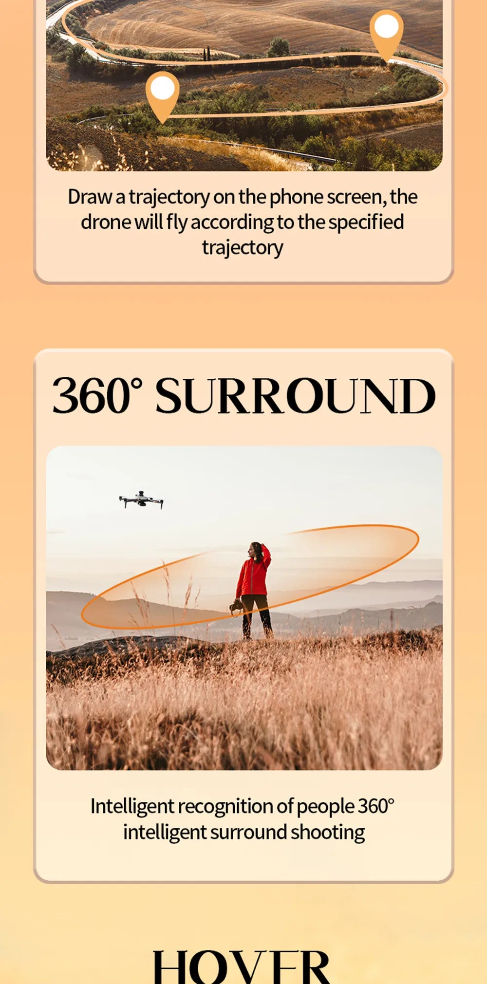 X38 PRO Drone, drone willflyaccordingto the specified trajectory 3609 SURROUND Intelligent recognition of