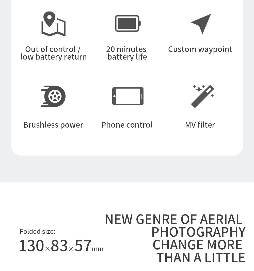 OTPRO GPS Drone, Out of control 20 minutes Custom waypoint low battery return battery life Brushless power Phone control 