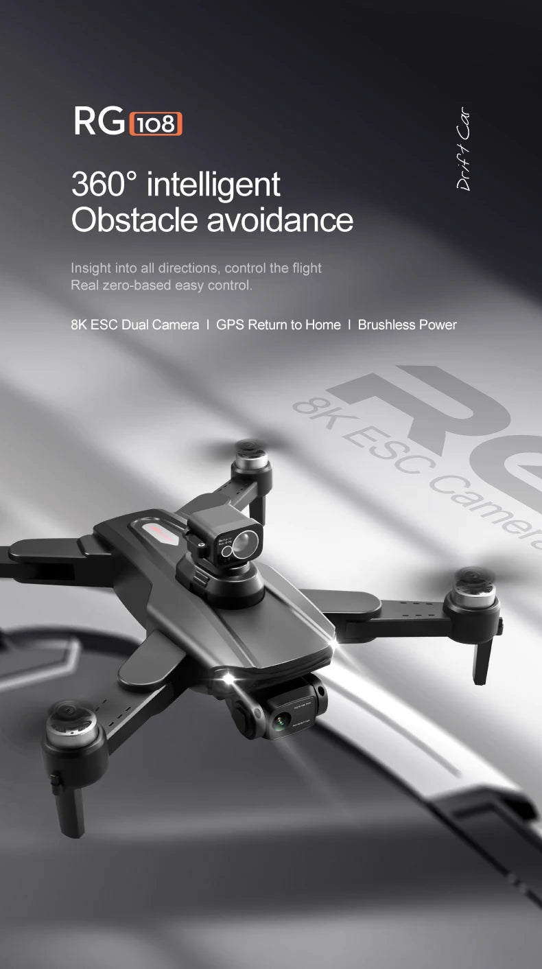 RG108 MAX Drone - 2023 NEW Professional 8K HD Dual Camera FPV 3Km GPS التصوير الجوي بدون فرشاة محرك كوادكوبتر قابل للطي ألعاب كاميرا احترافية بدون طيار 28 RG108 MAX Drone -