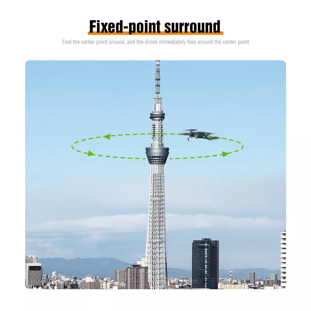 ZFR F186 Drone With 4K HD Dual Camera 3-Axis Gimbal 4Km Brushless Motor 5G WIFI GPS Quadcopter Professional Camera Drone 18 ZFR F186 Drone, the drone immediately flies around the center point around . the fixed-point surround is