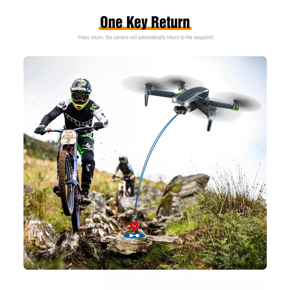 ZFR F186 Drone With 4K HD Dual Camera 3-Axis Gimbal 4Km Brushless Motor 5G WIFI GPS Quadcopter Professional Camera Drone 20 ZFR F186 Drone, one Key Return Press return , the camera will automatically return to the waypointl u