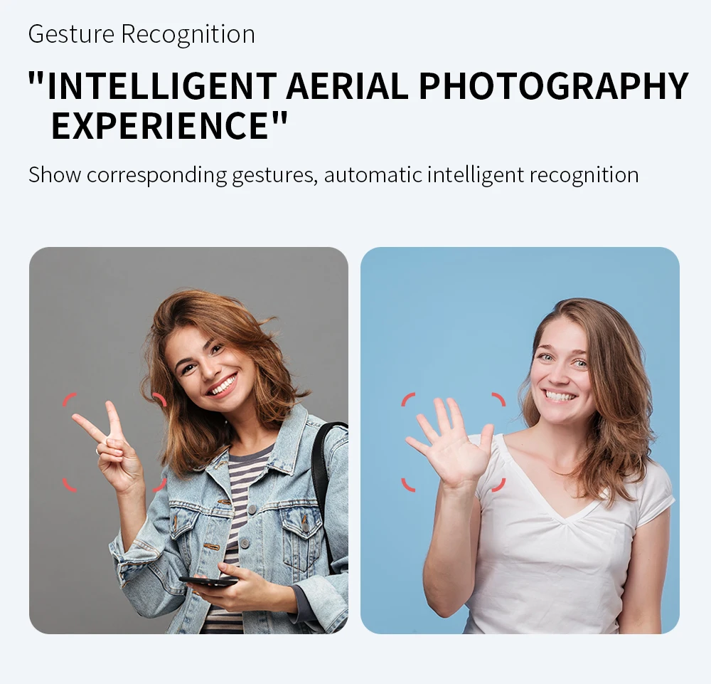 L900 Pro SE MAX Drone, Automatic intelligent recognition shows corresponding gestures . automatic intelligent recognition is based on a
