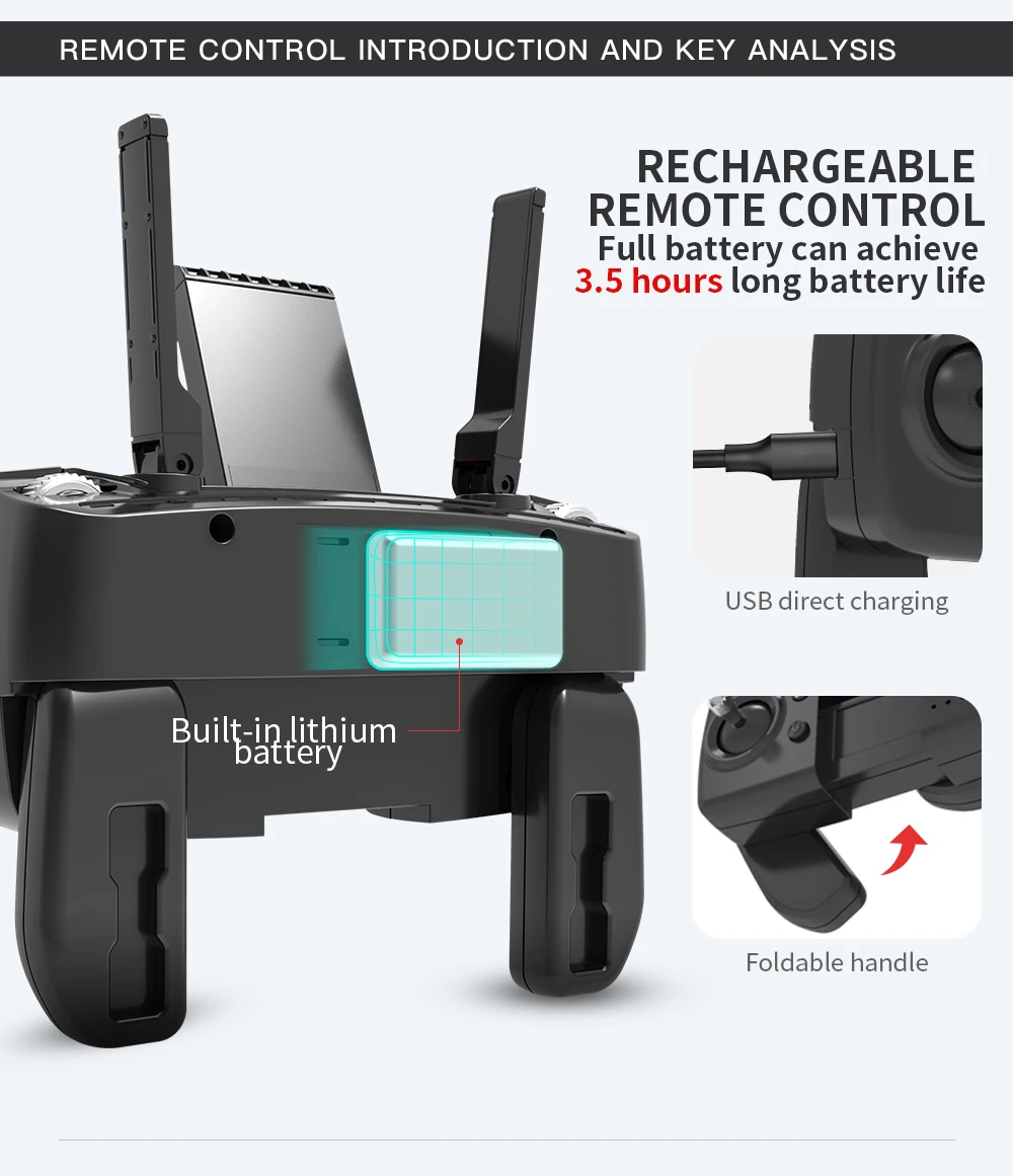 L900 Pro SE MAX Drone, RECHARGEABLE REMOTE CONTROL Full battery can achieve 3.5 hours long battery