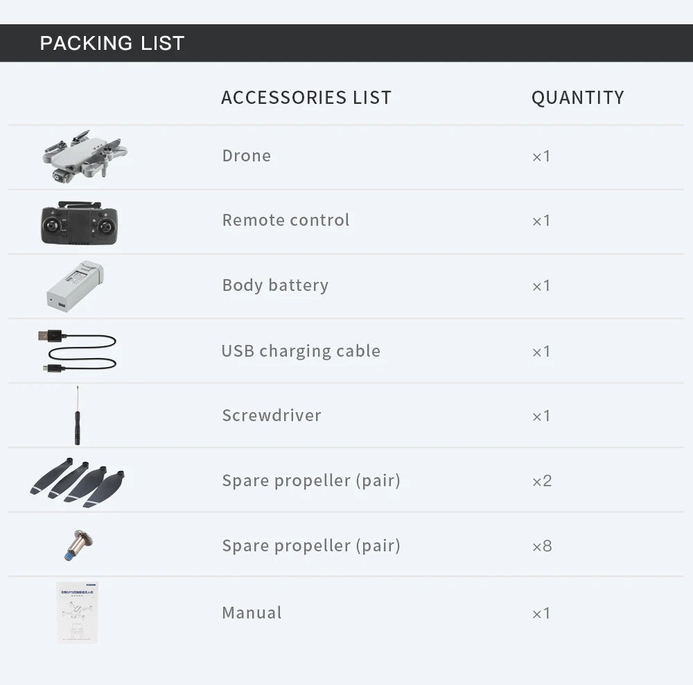 L900 Pro SE MAX Drone, PACKING LIST ACCESSORIES x1 Remote control XI Body