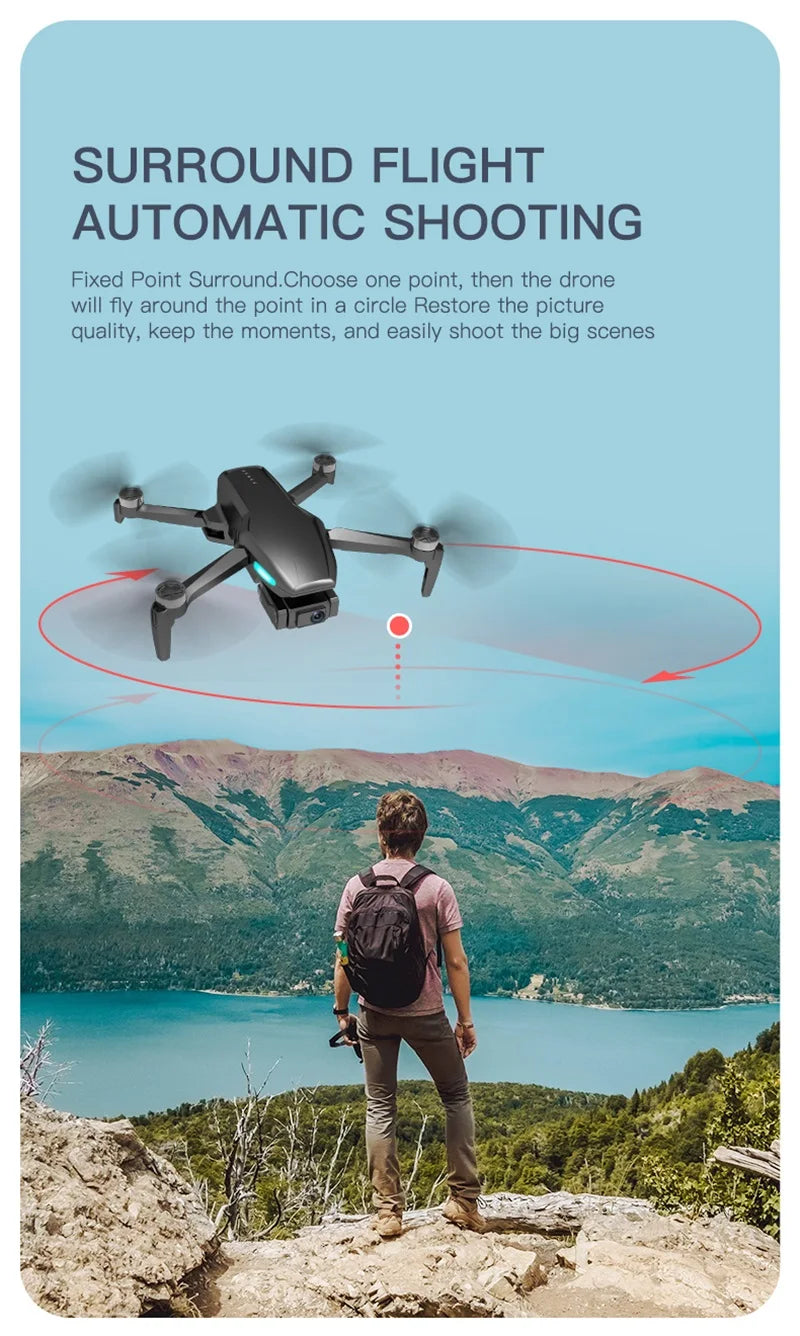 H851 GPS Drone - 4K HD كاميرا مزدوجة واي فاي Fpv 2-Axis RC هليكوبتر ارتفاع عقد وضع مقطوعة الرأس احترافية قابلة للطي كوادكوبتر RC لعبة كاميرا احترافية بدون طيار 28 H851 GPS Drone, SURROUND FLIGHT AUTOMATIC SHOOTING Fixed Point Surround Choose one point